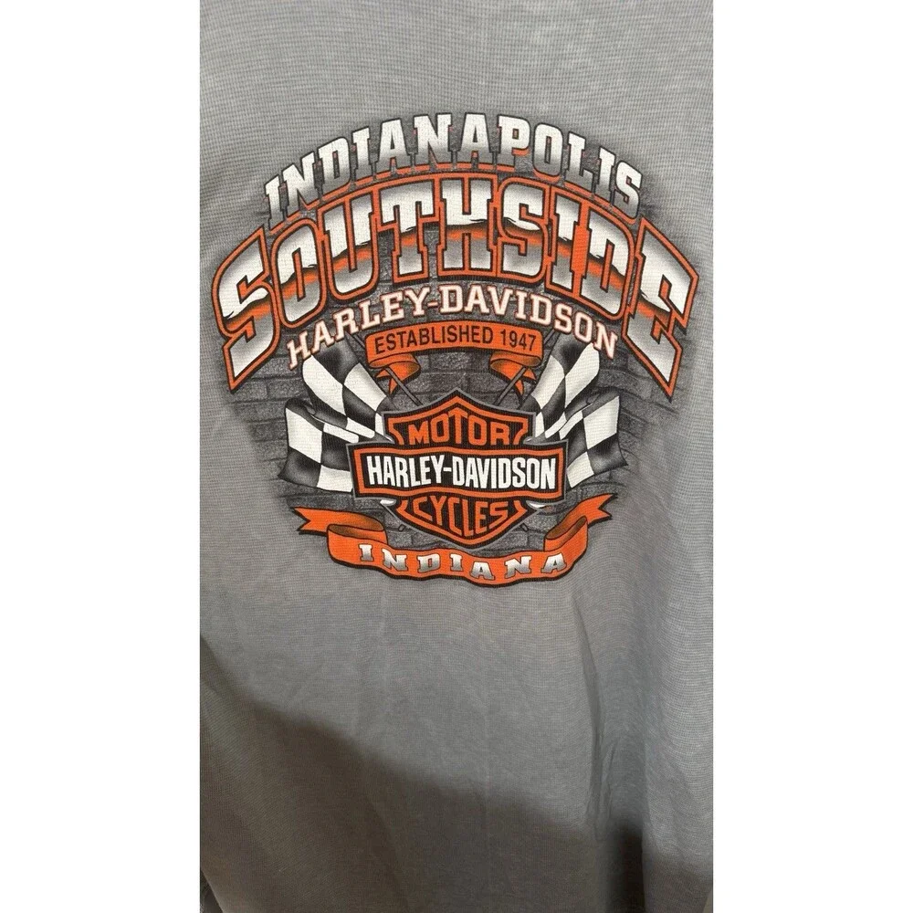 Vintage Harley Davidson long Sleeve Shirt Men's 3XL Gray